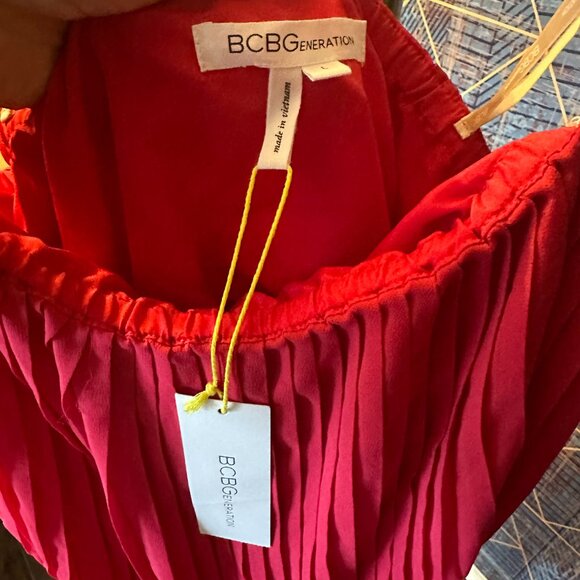 NWT BCBGeneration Strapless Pleated High Low Dress Size L - Picture 6 of 6
